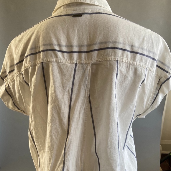 LUCKY BRAND capped sleeve striped button shirt - Picture 4 of 12